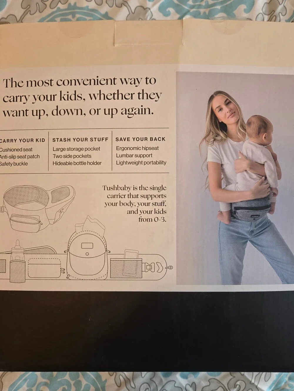Tushbaby Grey Waist Pack - Hands-Free Hip Bag